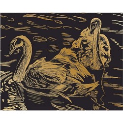 Гравюра 20х25,5 см SGHK №43 "Лебеди" (золото) Hobbius