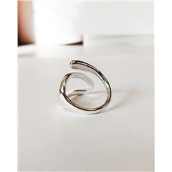 Кольцо с белым серебрением