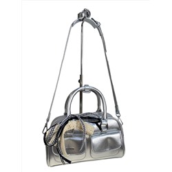 Женская сумка из искусственной кожи, цвет серебро