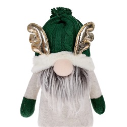 Фигура текстиль «Гном лосяш в зелёном» 33×12×18 см, 1 LED, от батареек AG10×3, свечение тёплое белое