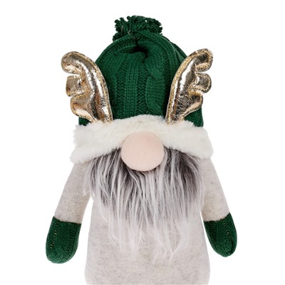 Фигура текстиль «Гном лосяш в зелёном» 33×12×18 см, 1 LED, от батареек AG10×3, свечение тёплое белое