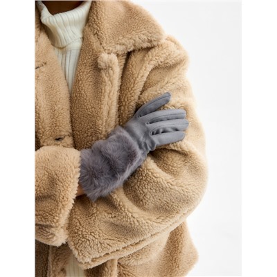 Перчатки женские, безразмерные, без утеплителя, серые