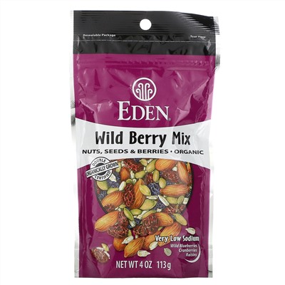 Eden Foods, Organic, смесь лесных ягод, орехи, семена и ягоды, 113 г (4 унции)