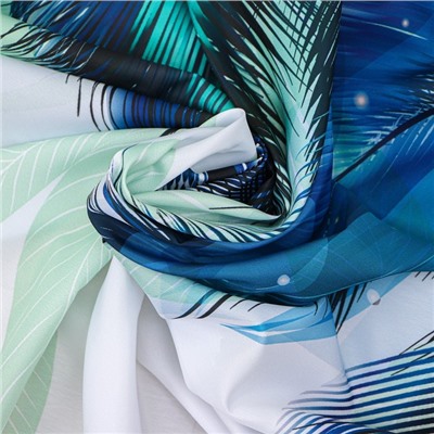 Штора для ванной Доляна «Перья», с люверсами, 180×180 см, полиэстер