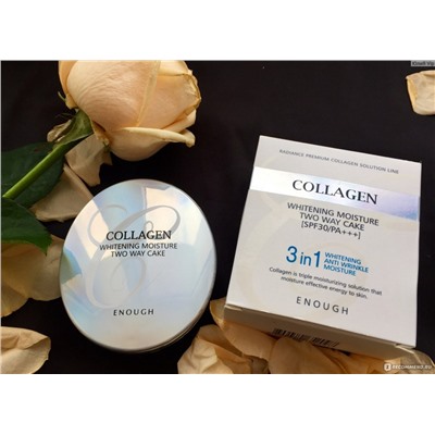 Матирующая пудра 3 in 1 Collagen Whitening Moisture SPF 30 PA+++ со сменным блоком, тон 13