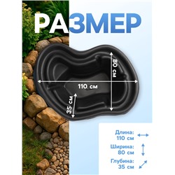 Пруд садовый пластиковый, 140 л, чёрный