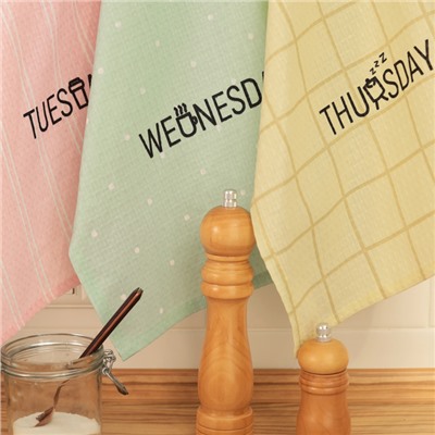 Набор кухонных полотенец Доляна Week 35×60 см-7 шт., 100% хлопок