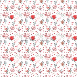 Упаковочная бумага глянц. 70*100см, "Love", 80 г/м2, ассорти, 4 дизайна