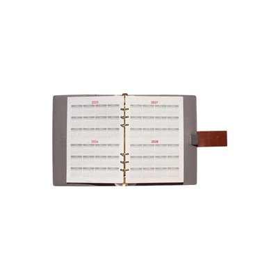 Органайзер на кольцах, А5, с хлястиком, 80 л, линия, к/зам, Коричневый
