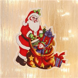 Наклейка на стекло «Дед Мороз с малышом», 12×14 см