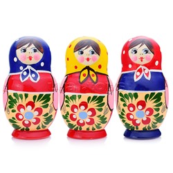 Матрешка 3 в 1 "Загорская роспись"/ окрашенная