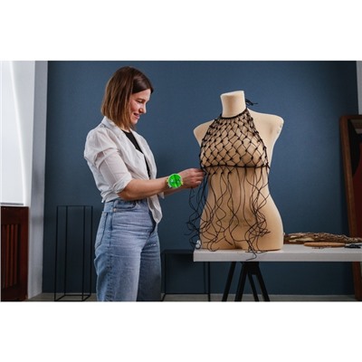 Нить для плетения, натуральная кожа, d=1 мм, 10±0.5 м, чёрная