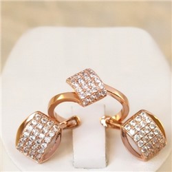 Комплект позолота Н01-0315 размер кольца 16,5 17,5 18