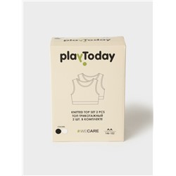 Топ трикотажный для девочек, 2 шт в комплекте