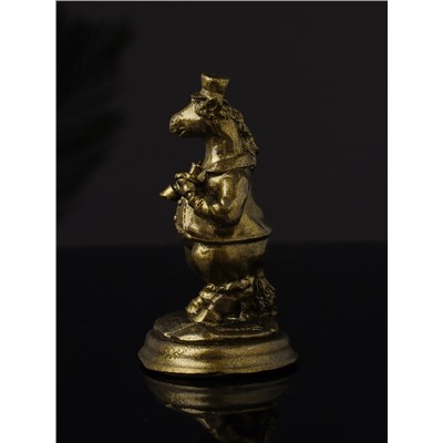 Фигурка гипс «Конь на пьедестале», 9.5 см, латунь