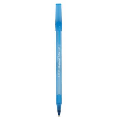 Ручка шариковая BIC Round Stic корпус голубой, синяя, 3 шт. на блистере