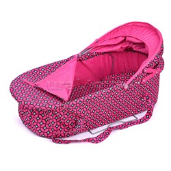 Коляска зима-лето для кукол, металлическая, съемная люлька, цвет малиновый, в пакете