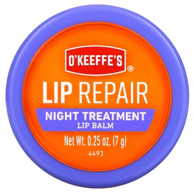 O'Keeffe's, Lip Repair, Night Treatment, Lip Balm, 0.25 oz (7 g)