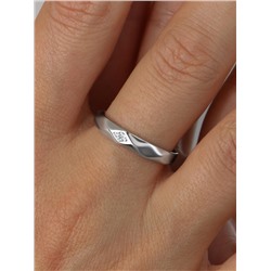 Кольцо из серебра с фианитом родированное 925 пробы 1-1649р