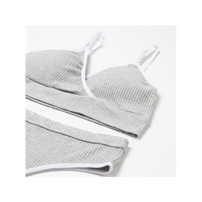 Комплект нижнего белья женский (топ, трусы) Collorista, серый, размер 44-46