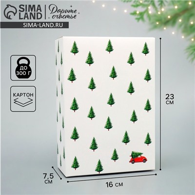 Коробка подарочная новогодняя складная «Машинка», 16×23×7.5 см
