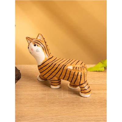 Сувенир «Полосатая кошка», 11×3×9 см, дерево, МИКС