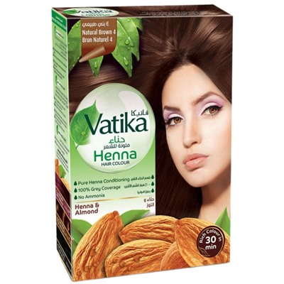 Dabur Vatika Naturals Henna Hair Colours - Brown / Краска для Волос на Основе Натуральной Хны (Коричневый) 60 г