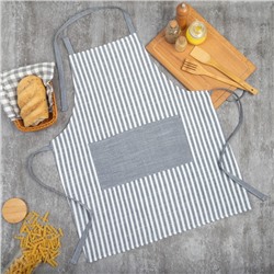 Фартук Этель «Полоса» цвет серый, 62×76 см, 50% хлопок, 50% п/э
