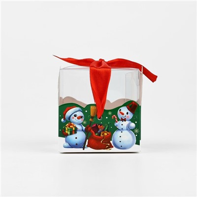 Коробка подарочная новогодняя складная «Дед Мороз», 7×7×7 см
