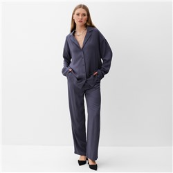 Костюм женский (рубашка, брюки) MINAKU: Casual Collection, размер 40, цвет графит