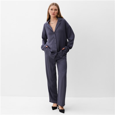 Костюм женский (рубашка, брюки) MINAKU: Casual Collection, размер 40, цвет графит