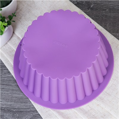 Форма для выпечки Кекс 19х9 см силиконовая круглая / HL-008 /уп 200/ 0,100/