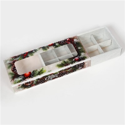 Коробка под 10 конфет «С Новым годом!», 9.8×22×3.5 см