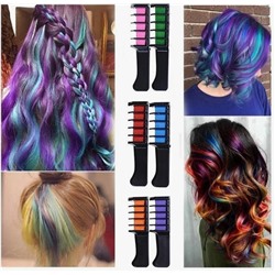 Мелки для волос с расческой HAIRCHALK IN набор 6 штук