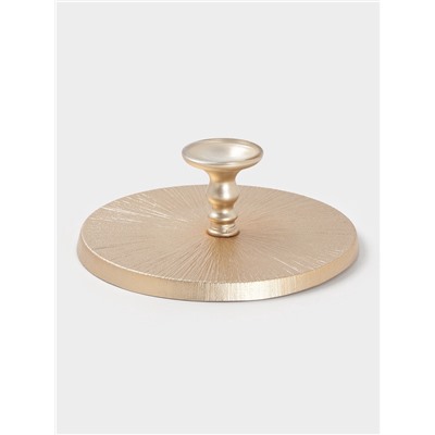 Блюдо для торта «Кувшинка», d=28 см, на ножке, стекло, золотистое