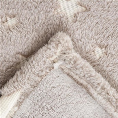 Плед светящийся в темноте «Этель. Звезды», 150×200 см, корал-флис, серый