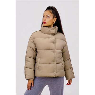 Стильная куртка Оверсайз арт.592 Евро-зима, демисезон (Бежевый)