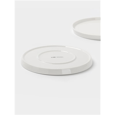 Тарелки Magistro White Snow, набор 2 шт., d=20 см, фарфор, белые