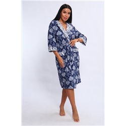 Халат 209 синий+цветы