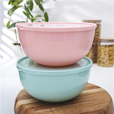 Салатник с крышкой Plastic Centre Galaxy, 2.5 л, пластик, МИКС