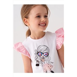 Комплект трикотажный для девочек: джемпер (футболка), шорты PLAYTODAY, 1240018