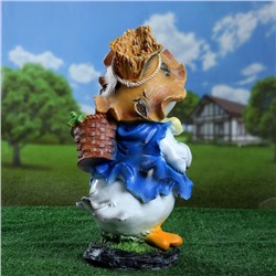 Садовая фигура из полистоуна «Утёнок с кукурузой», 48×22×26 см