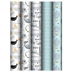 Бумага упаковочная  70х100 см "Ребячество/Сhildish" 80 г/м2 ассорти, 5 дизайнов MS_62808 (372619) MESHU
