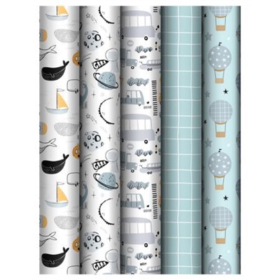 Бумага упаковочная  70х100 см "Ребячество/Сhildish" 80 г/м2 ассорти, 5 дизайнов MS_62808 (372619) MESHU