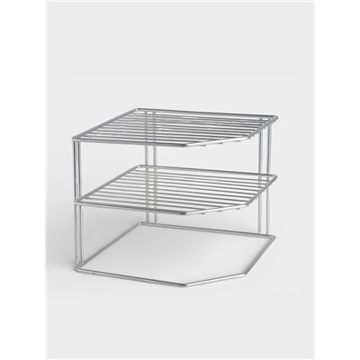 Подставка для посуды, 2 яруса, 25×25×20 см, хром