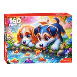 Пазлы 160 "Щенки и рыбки"