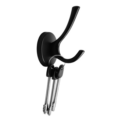 Крючок мебельный CAPPIO STRONG, двухрожковый, цвет черный