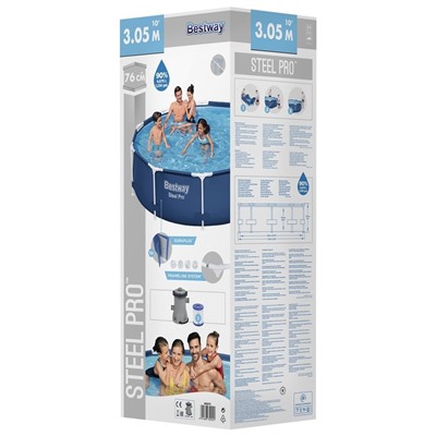 Бассейн каркасный Bestway Steel Pro 56679, 305×76 см, фильтр-насос, круглый