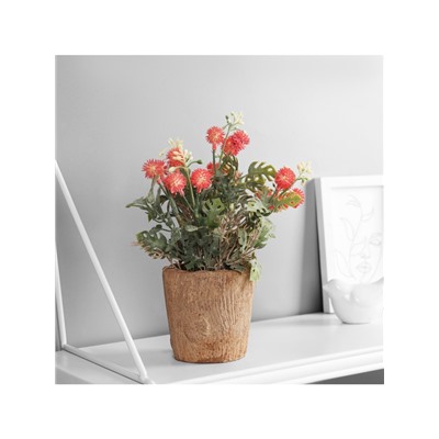 Искусственный цветок в горшке «Синеголовник экстра», 9×21 см, МИКС