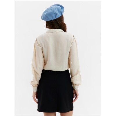 Блузка на пуговицах женская MINAKU: Enjoy, размер 52, цвет молочный